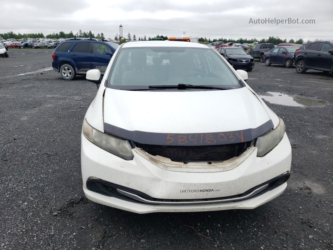 2013 Honda Civic Lx White vin: 2HGFB2E44DH010223