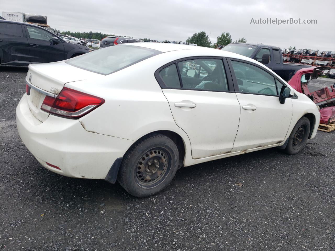 2013 Honda Civic Lx White vin: 2HGFB2E44DH010223