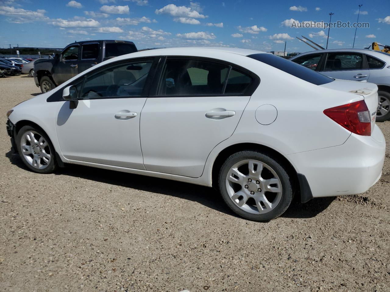 2012 Honda Civic Lx White vin: 2HGFB2E45CH054505