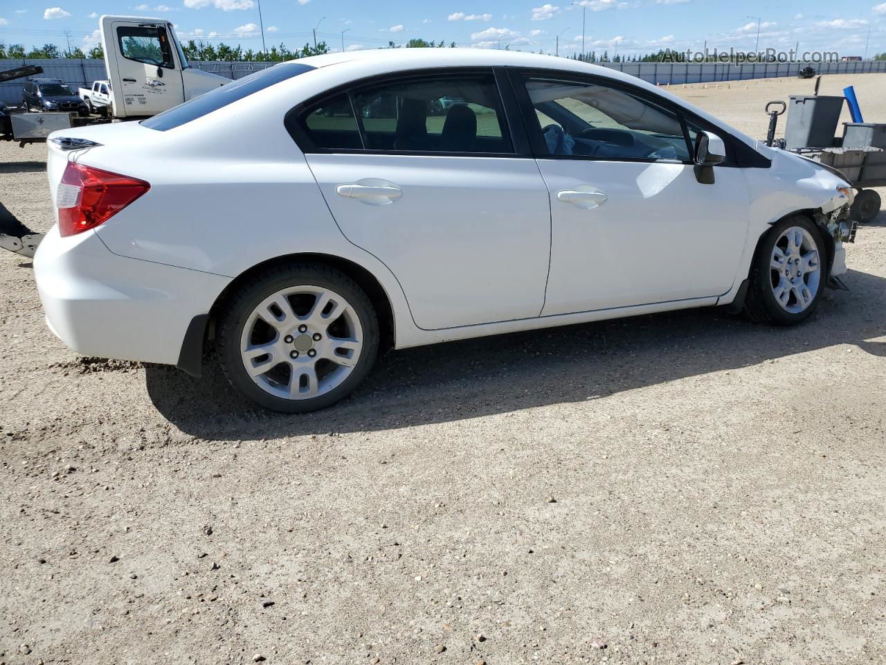 2012 Honda Civic Lx White vin: 2HGFB2E45CH054505