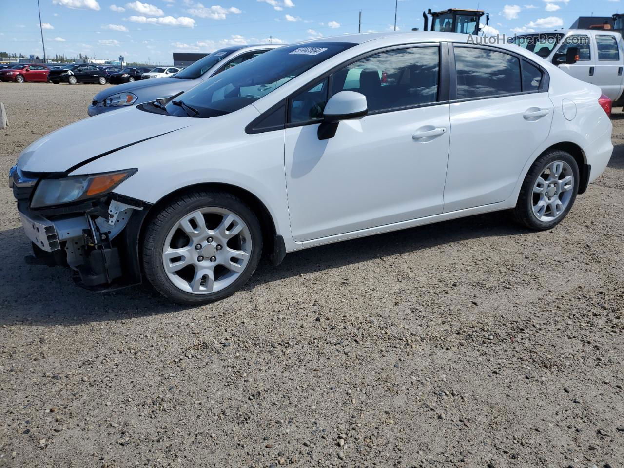 2012 Honda Civic Lx White vin: 2HGFB2E45CH054505