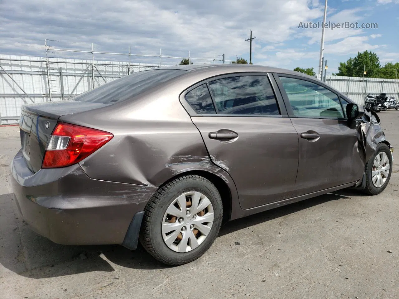 2012 Honda Civic Lx Коричневый vin: 2HGFB2E52CH576033