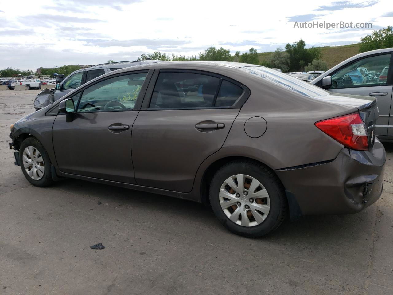 2012 Honda Civic Lx Brown vin: 2HGFB2E52CH576033