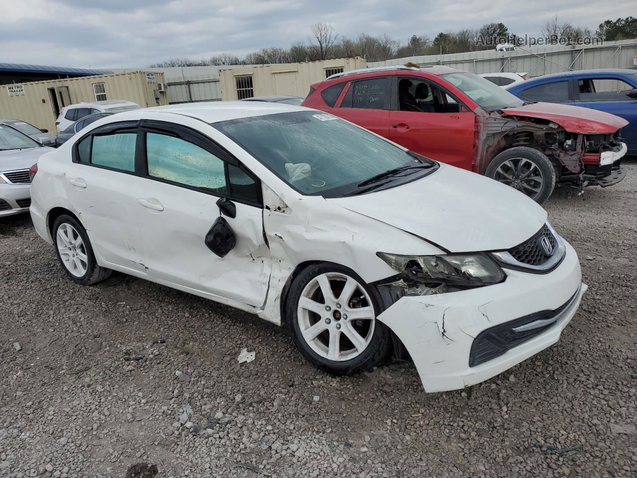 2013 Honda Civic Lx White vin: 2HGFB2E54DH580344