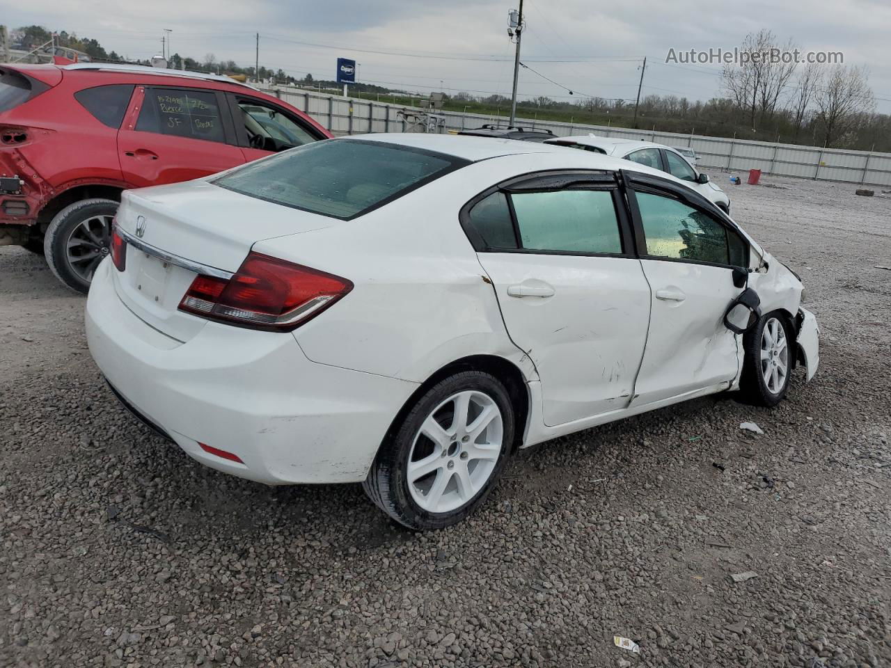 2013 Honda Civic Lx White vin: 2HGFB2E54DH580344