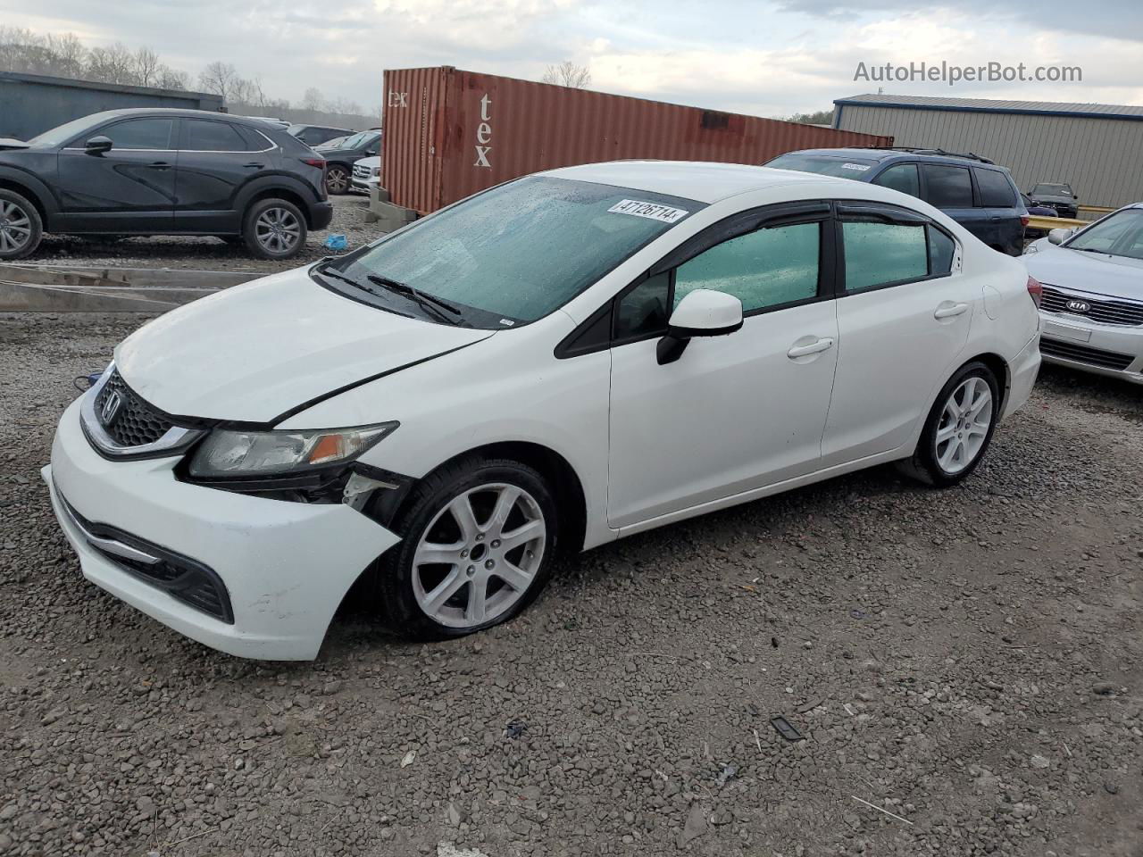 2013 Honda Civic Lx White vin: 2HGFB2E54DH580344