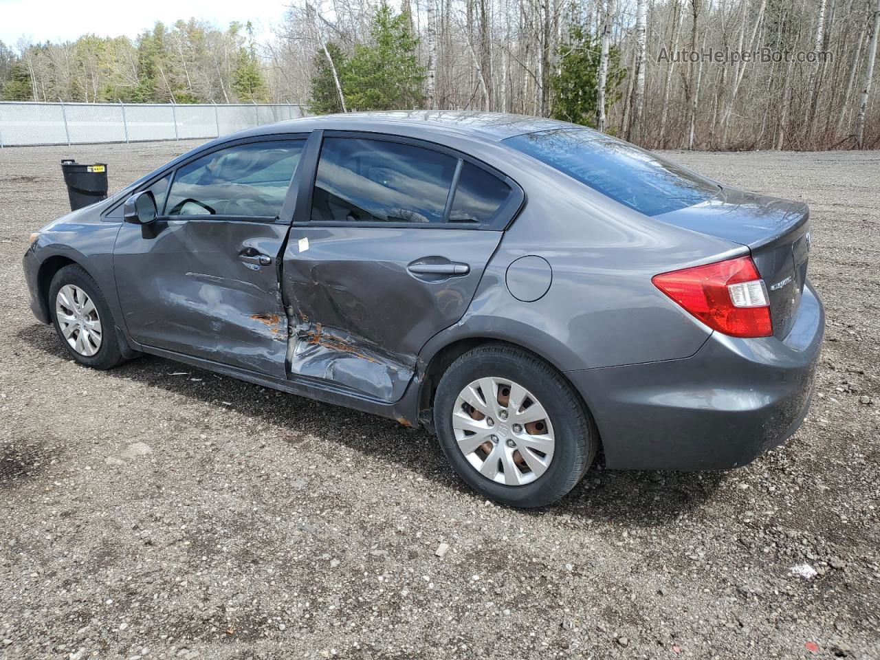 2012 Honda Civic Lx Gray vin: 2HGFB2F44CH057796