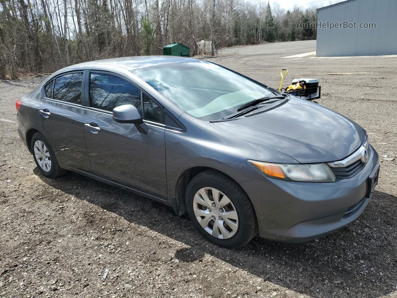 2012 Honda Civic Lx Gray vin: 2HGFB2F44CH057796