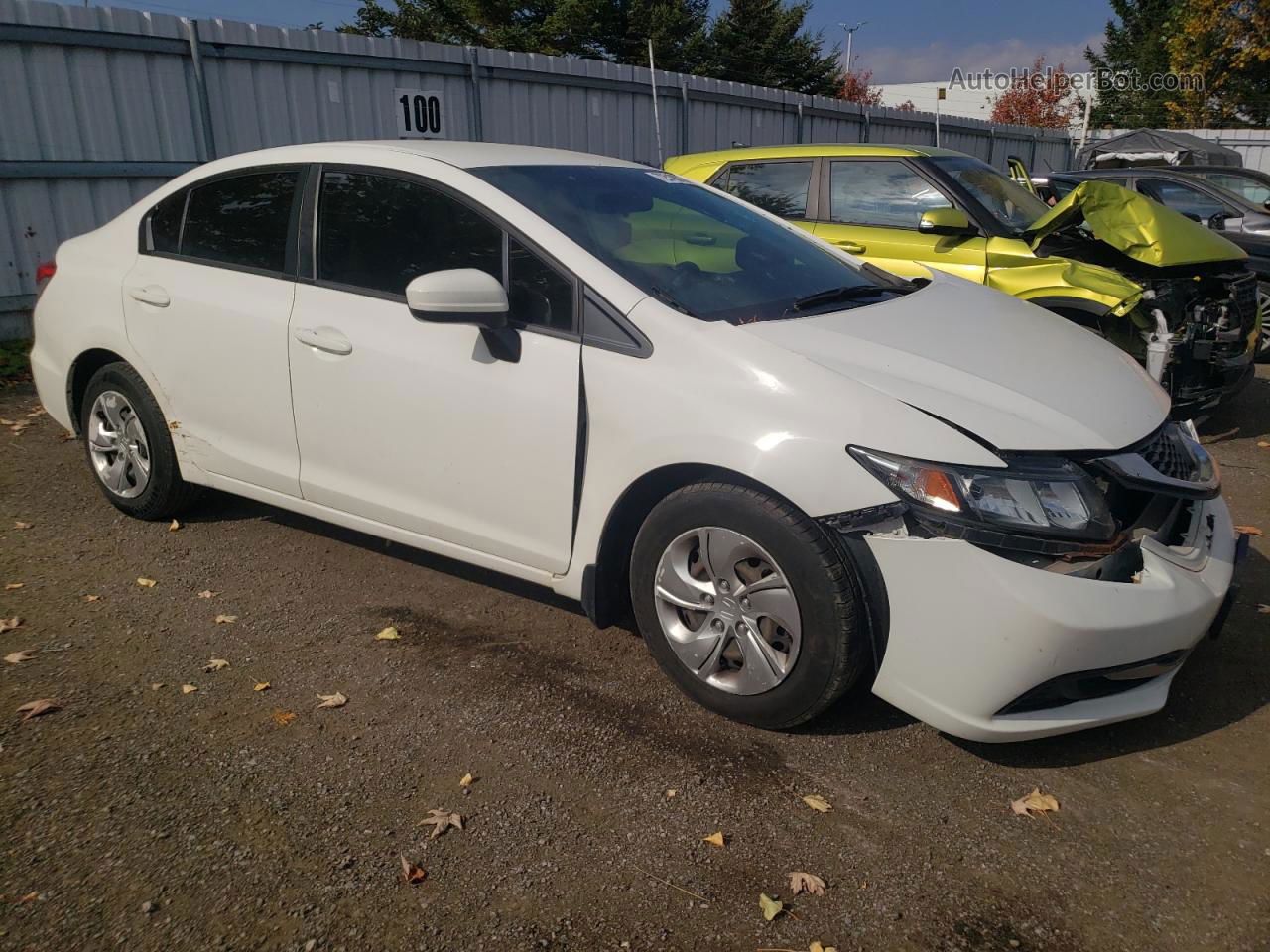 2014 Honda Civic Lx White vin: 2HGFB2F45EH026107