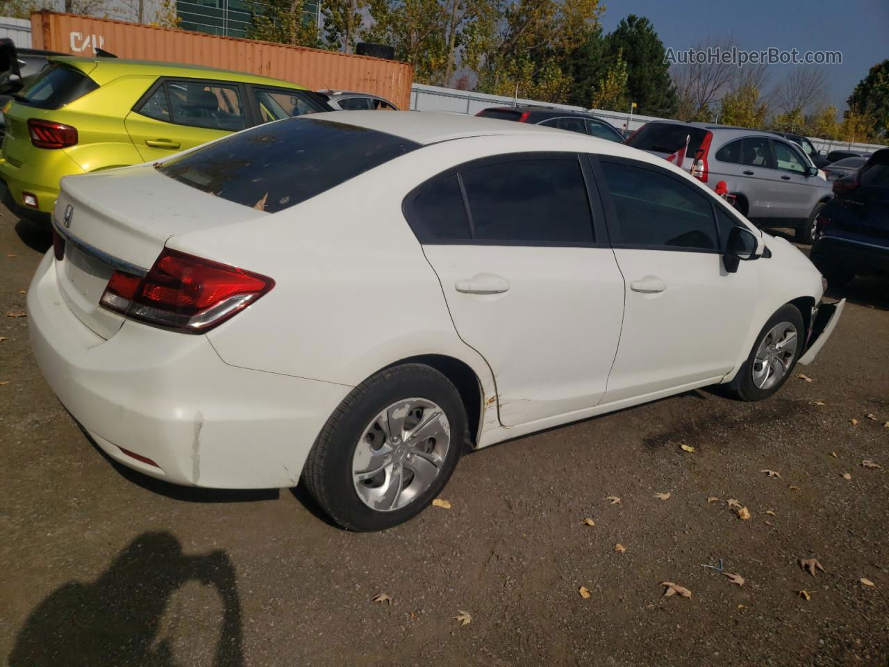 2014 Honda Civic Lx White vin: 2HGFB2F45EH026107