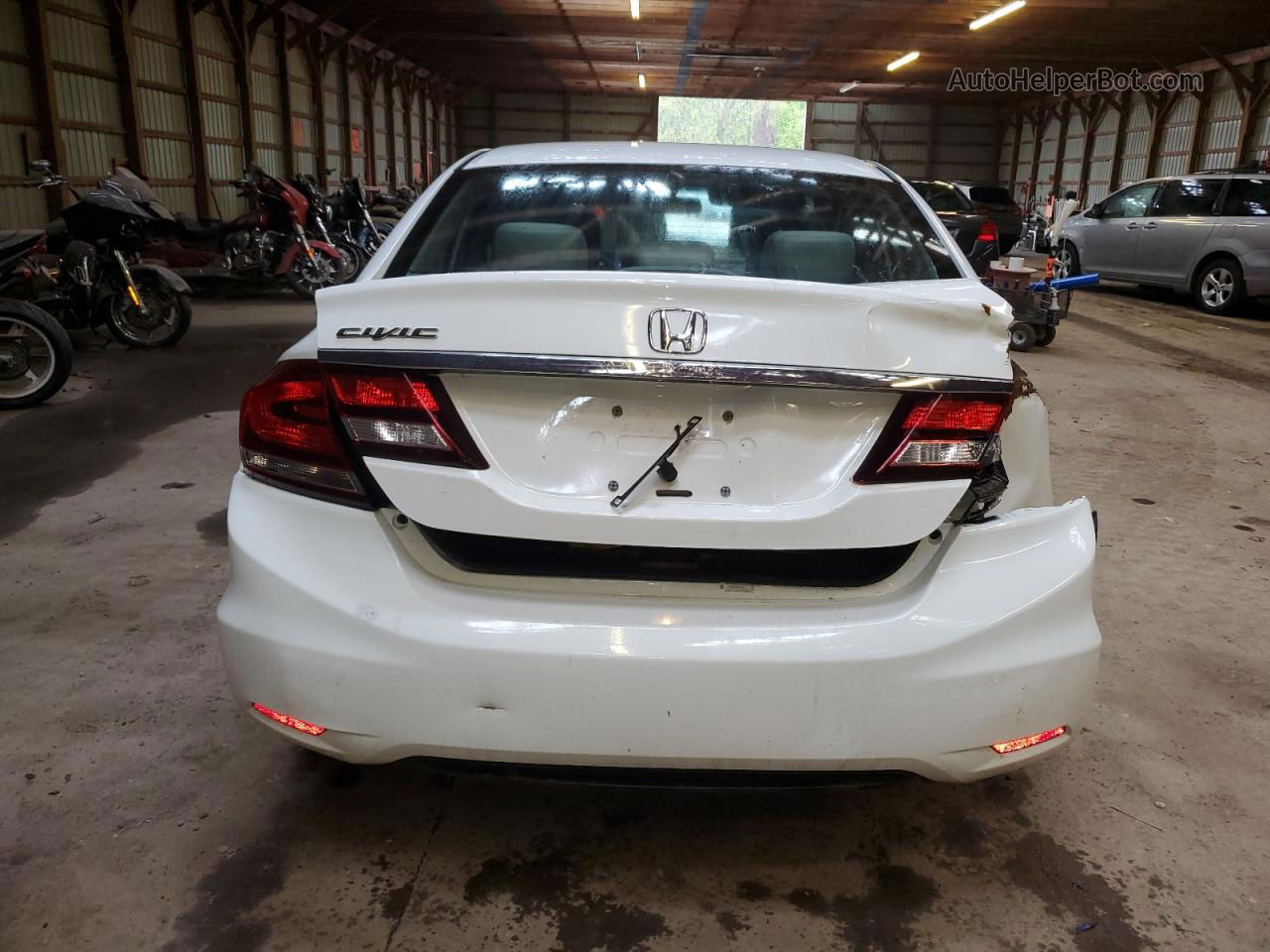 2013 Honda Civic Lx White vin: 2HGFB2F46DH034991