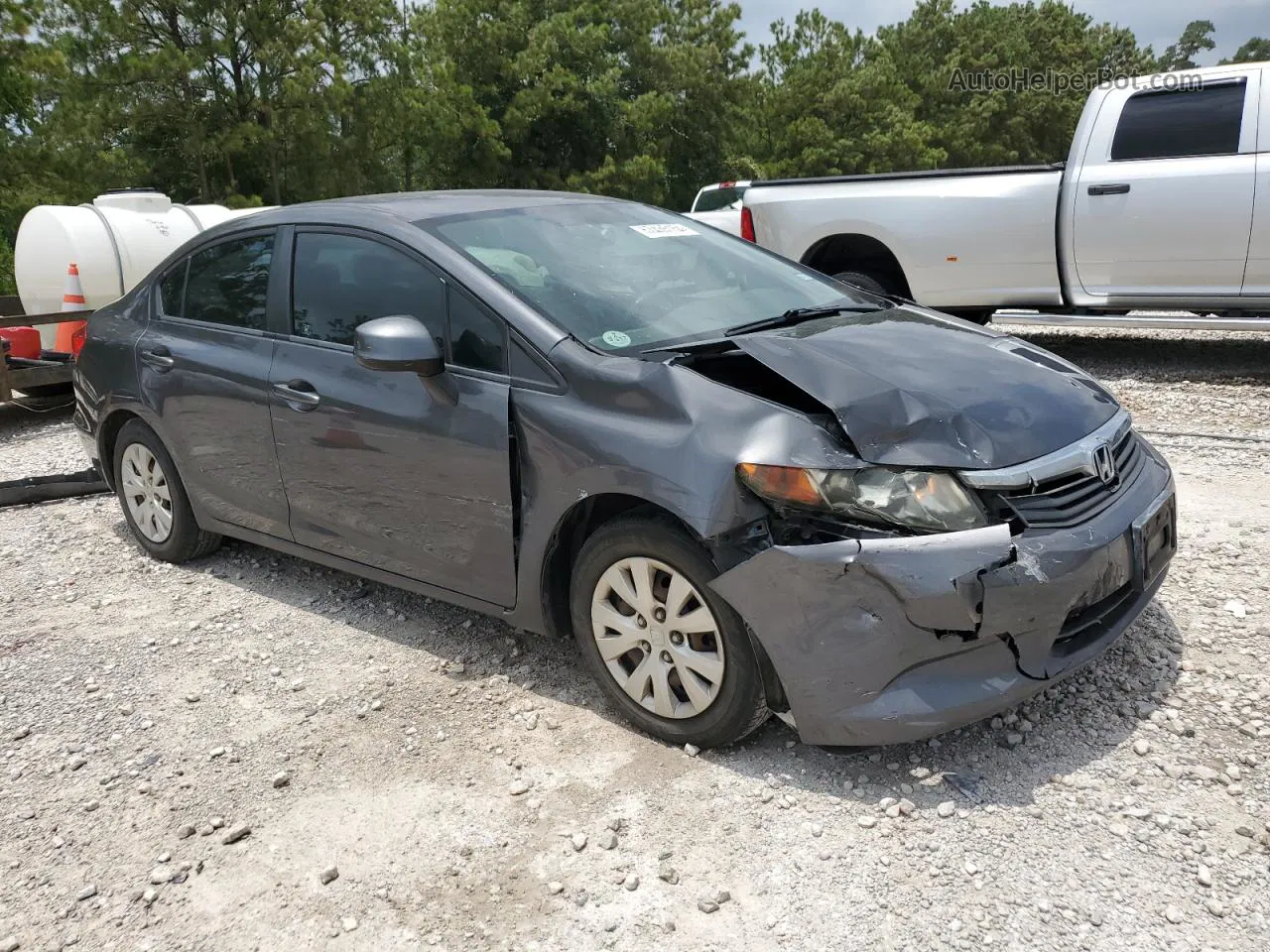 2012 Honda Civic Lx Gray vin: 2HGFB2F50CH561870