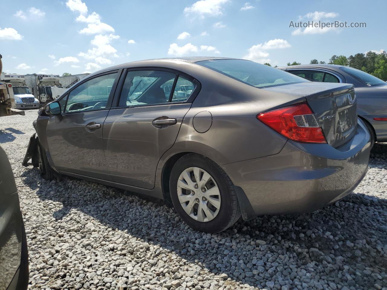 2012 Honda Civic Lx Gray vin: 2HGFB2F50CH587773