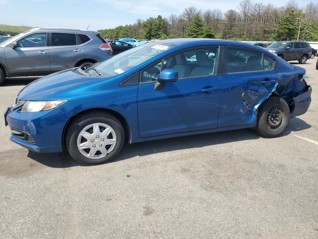 2013 Honda Civic Lx Blue vin: 2HGFB2F50DH525940