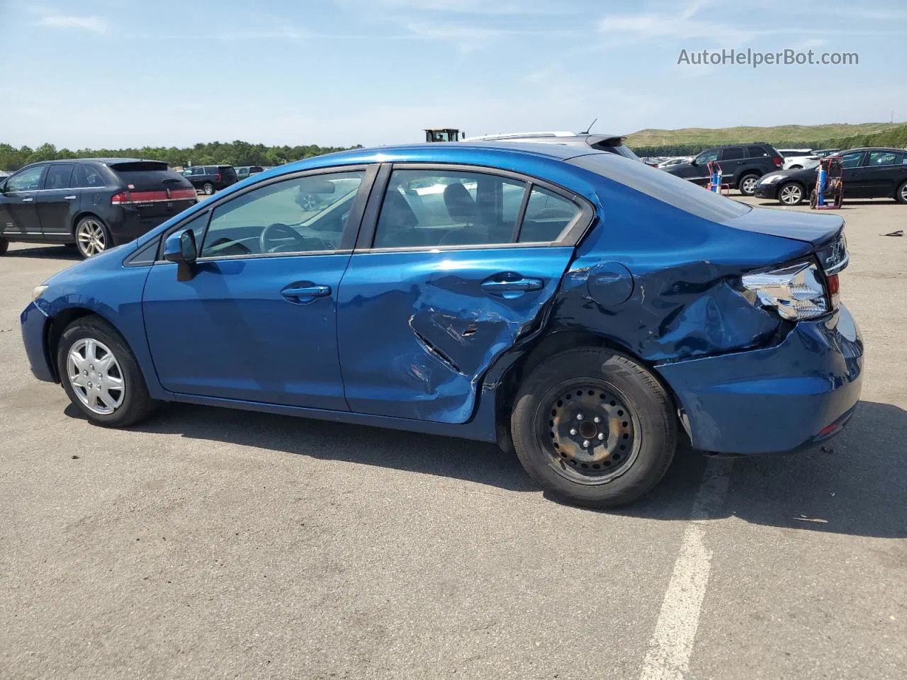 2013 Honda Civic Lx Blue vin: 2HGFB2F50DH525940