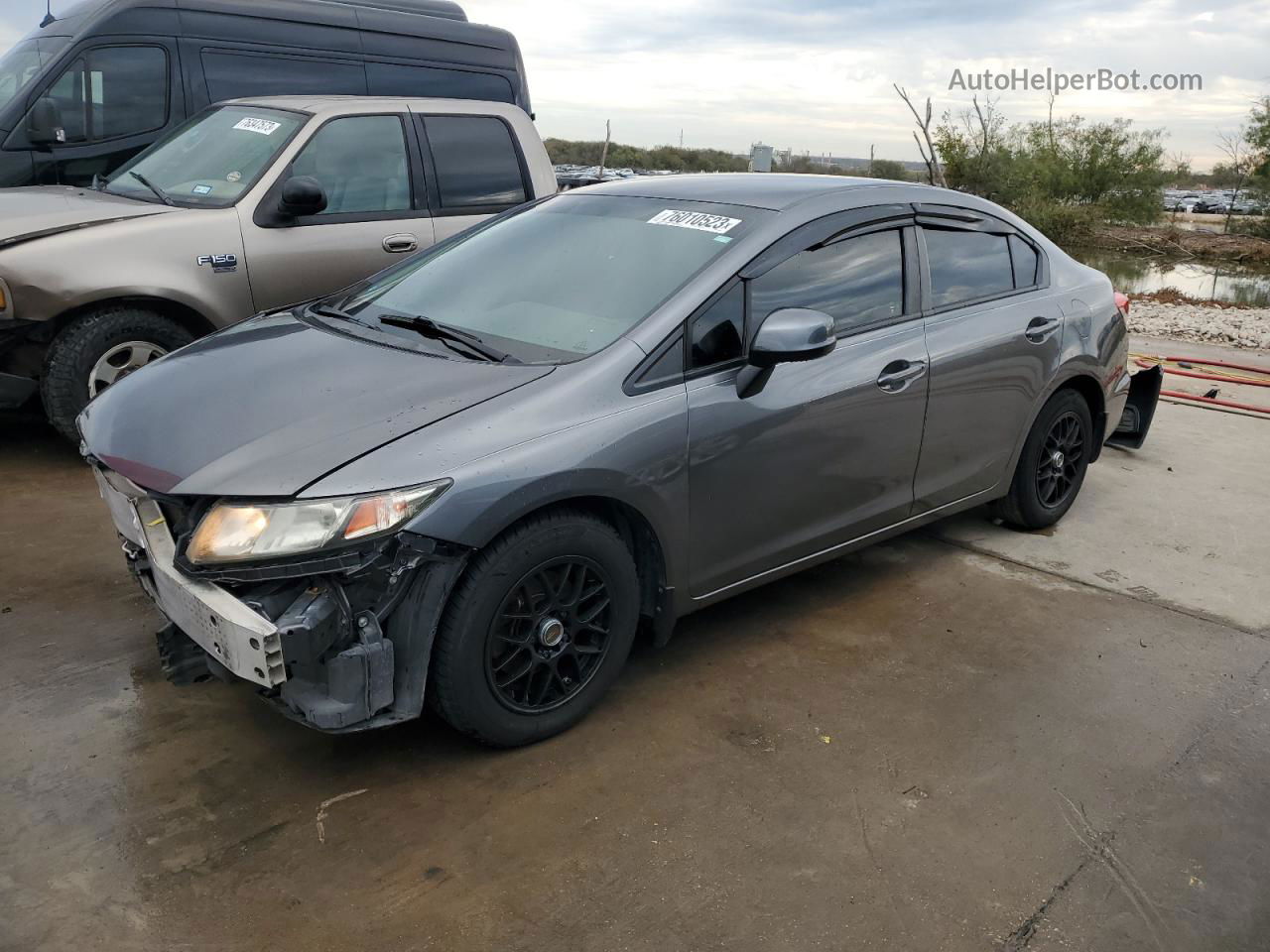 2013 Honda Civic Lx Gray vin: 2HGFB2F50DH538753