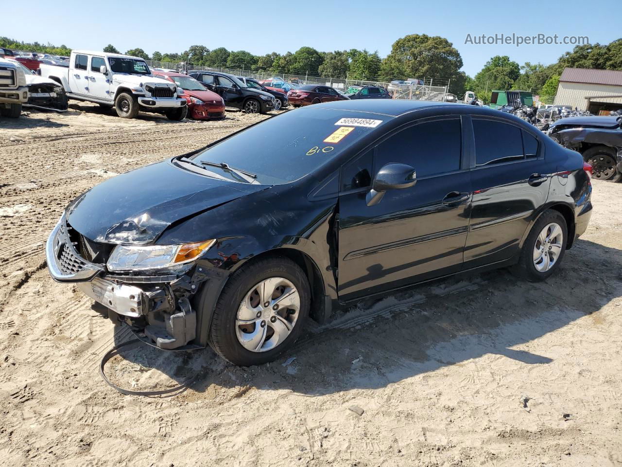 2013 Honda Civic Lx Black vin: 2HGFB2F50DH554905