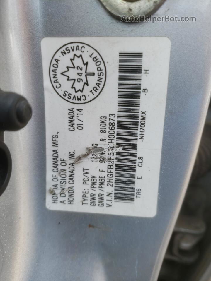 2014 Honda Civic Lx Silver vin: 2HGFB2F50EH006873