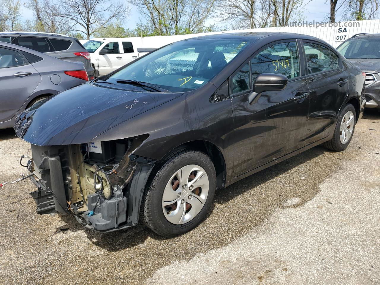 2014 Honda Civic Lx Brown vin: 2HGFB2F50EH523915