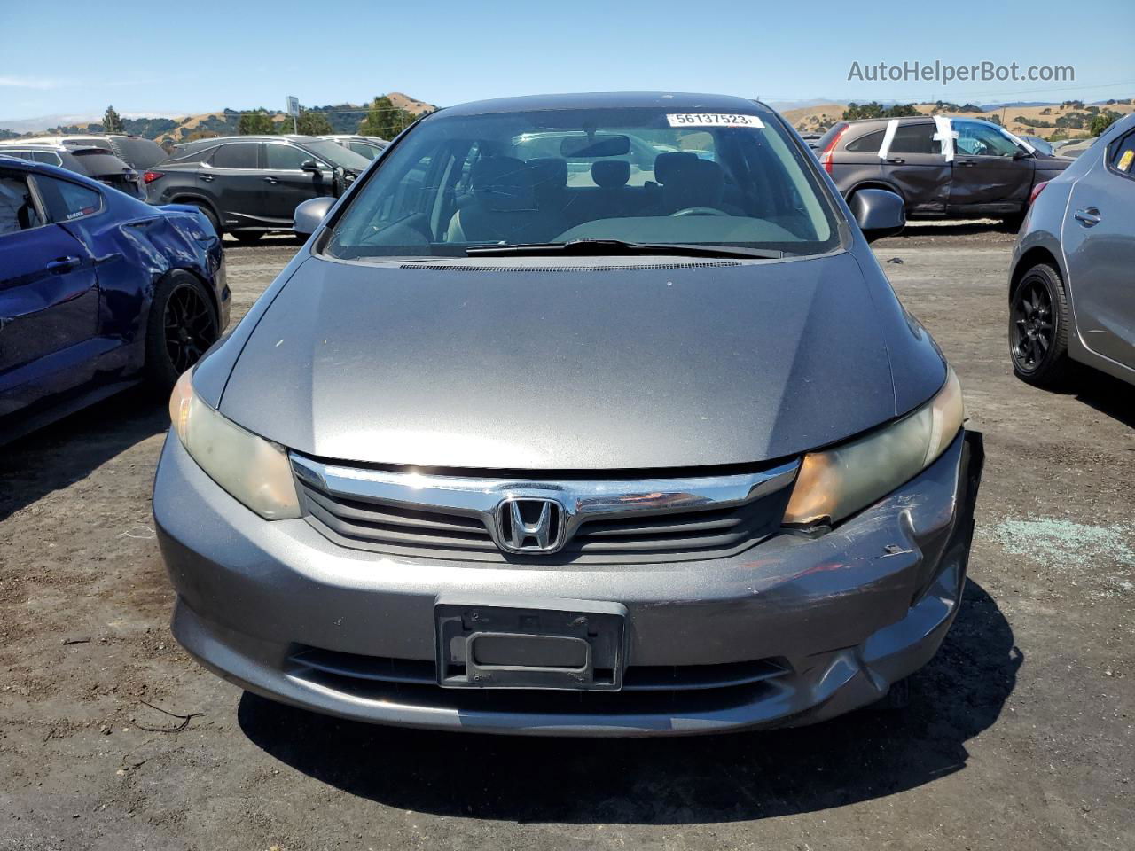 2012 Honda Civic Lx Charcoal vin: 2HGFB2F51CH301199