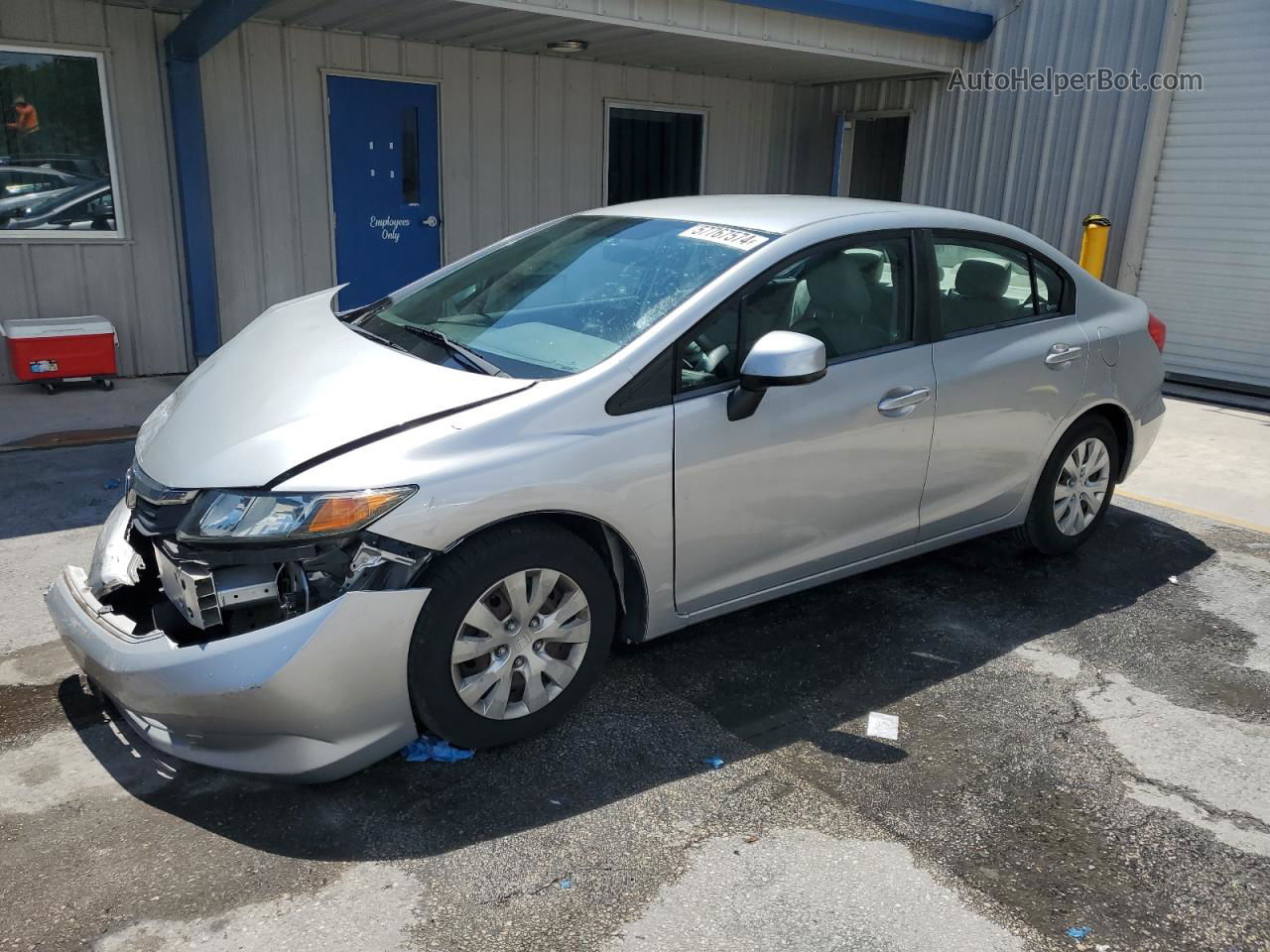 2012 Honda Civic Lx Silver vin: 2HGFB2F51CH301865