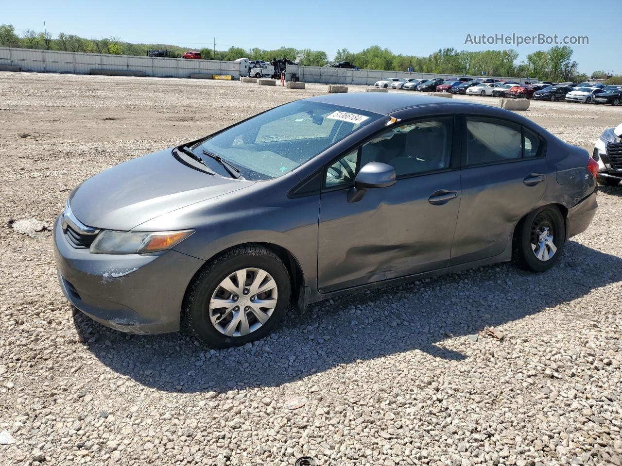 2012 Honda Civic Lx Silver vin: 2HGFB2F51CH571937