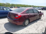 2012 Honda Civic Lx Maroon vin: 2HGFB2F51CH612874