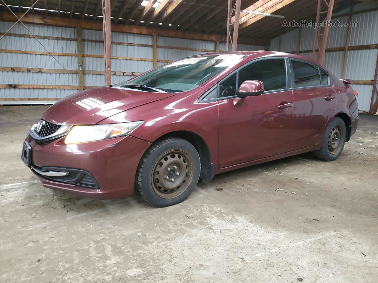 2013 Honda Civic Lx Red vin: 2HGFB2F51DH021638