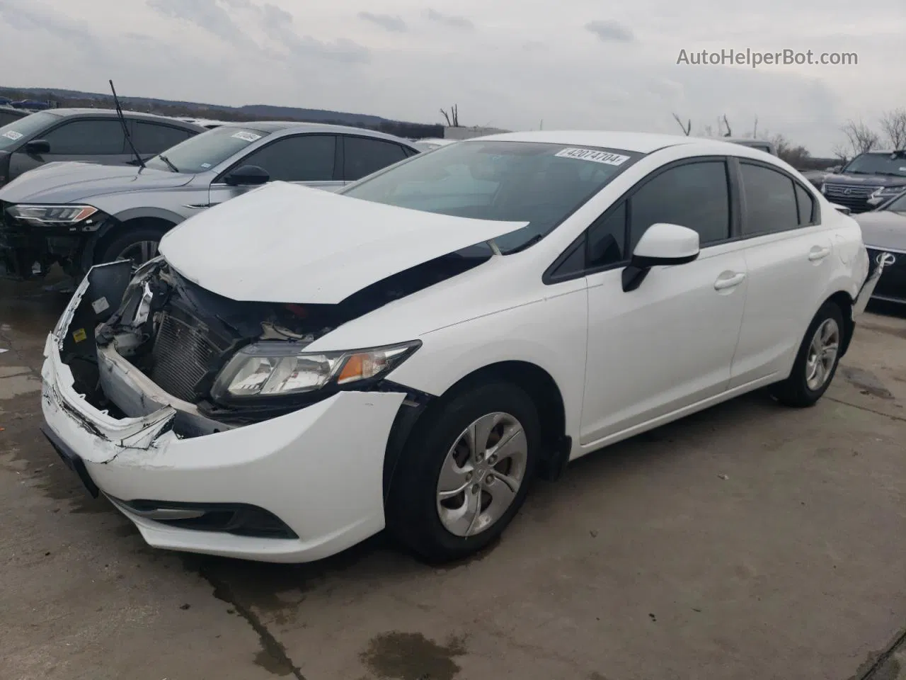 2013 Honda Civic Lx Белый vin: 2HGFB2F51DH552421