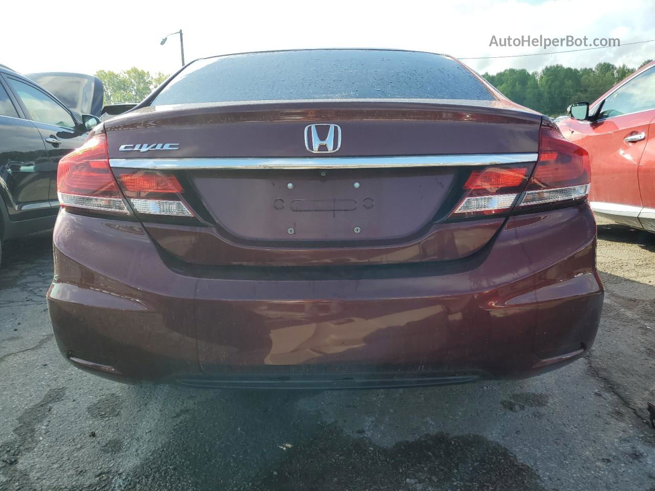 2013 Honda Civic Lx Maroon vin: 2HGFB2F51DH557800