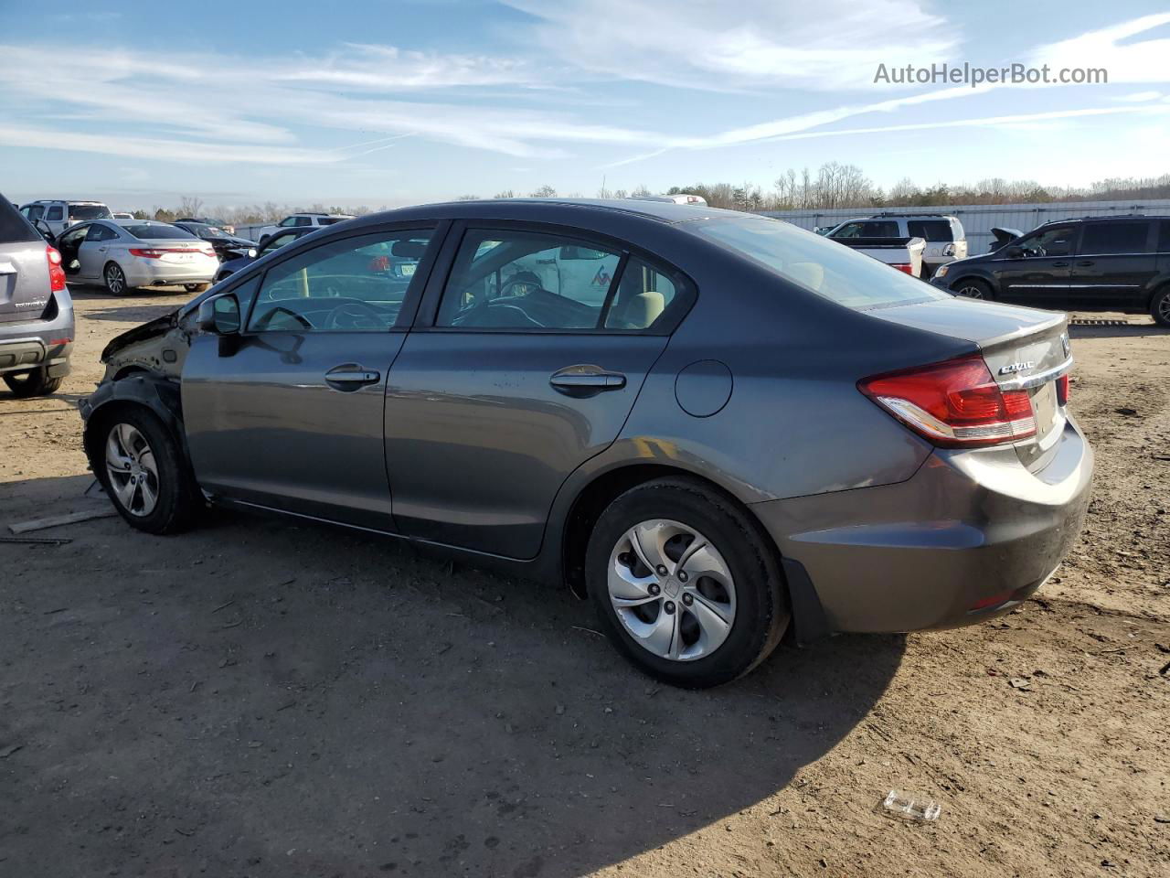 2013 Honda Civic Lx Серый vin: 2HGFB2F51DH577643