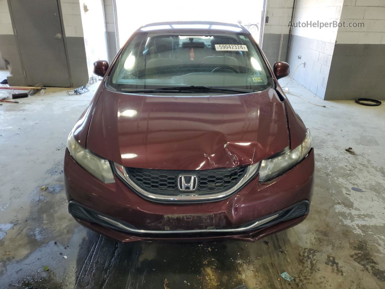 2013 Honda Civic Lx Burgundy vin: 2HGFB2F51DH584060