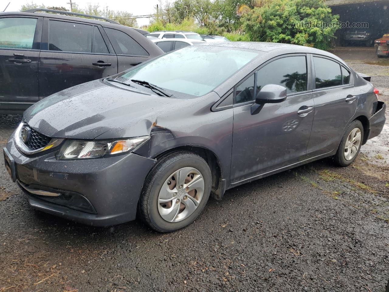 2013 Honda Civic Lx Gray vin: 2HGFB2F51DH586617