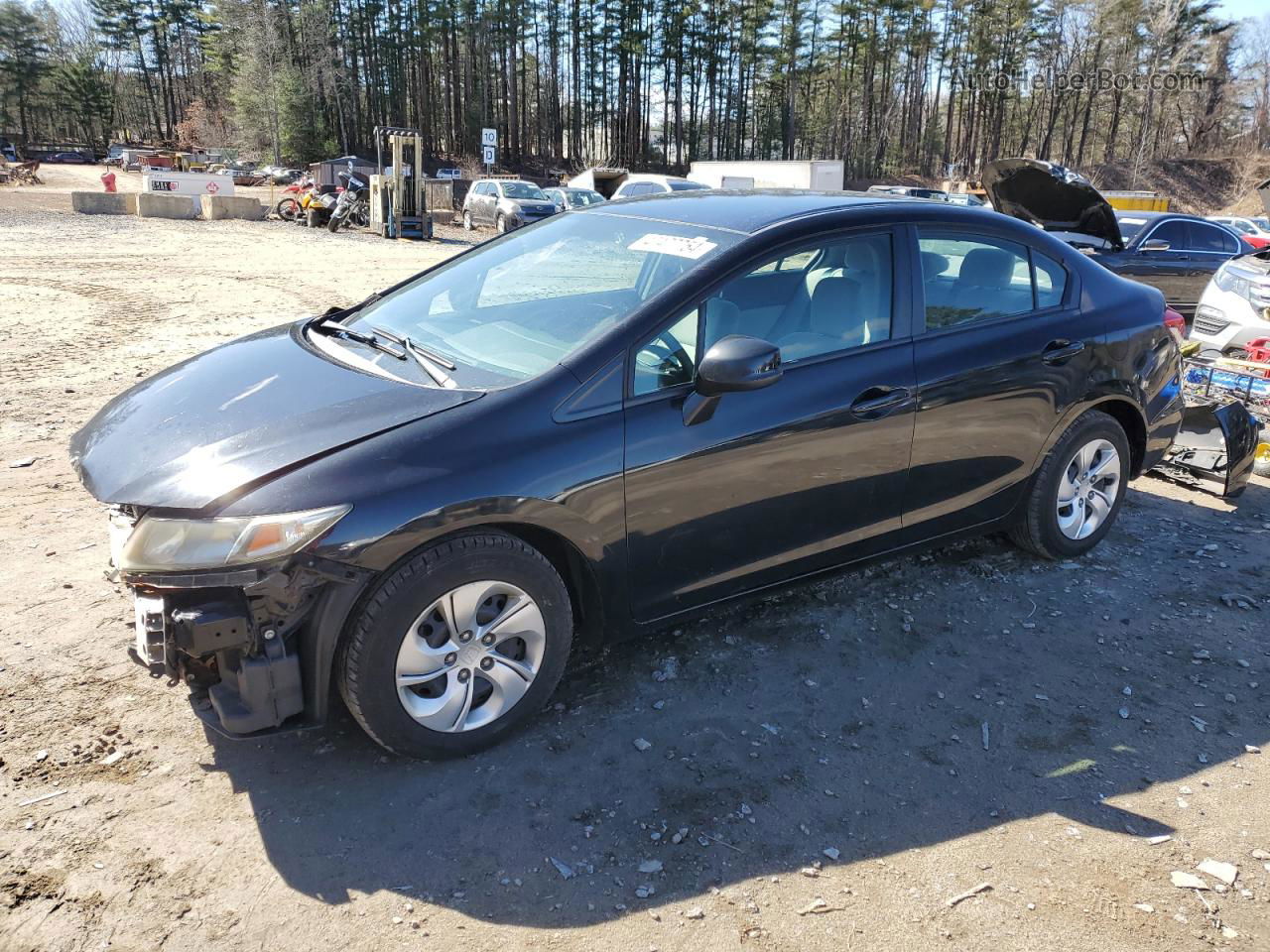 2013 Honda Civic Lx Black vin: 2HGFB2F51DH594958