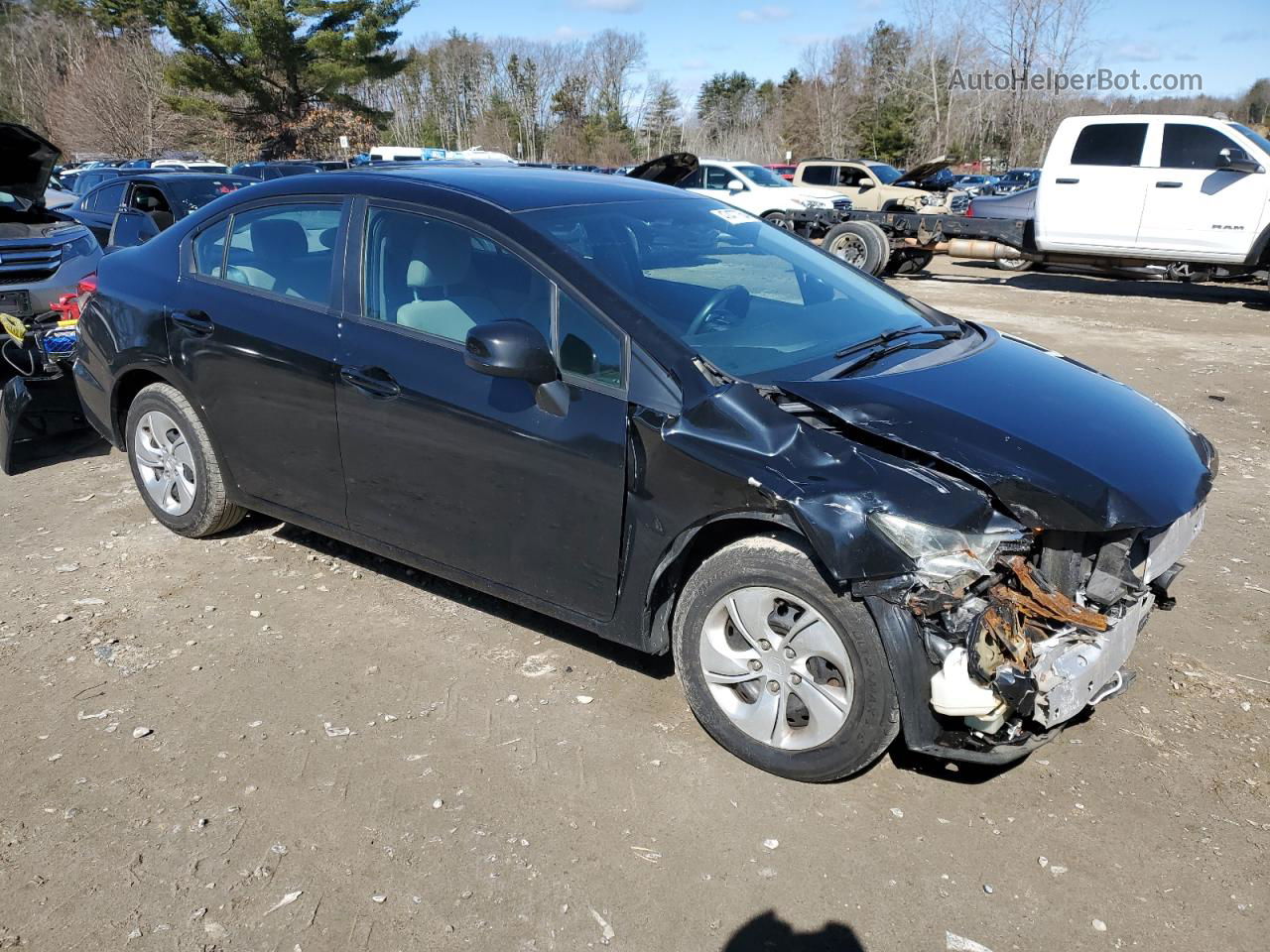 2013 Honda Civic Lx Black vin: 2HGFB2F51DH594958