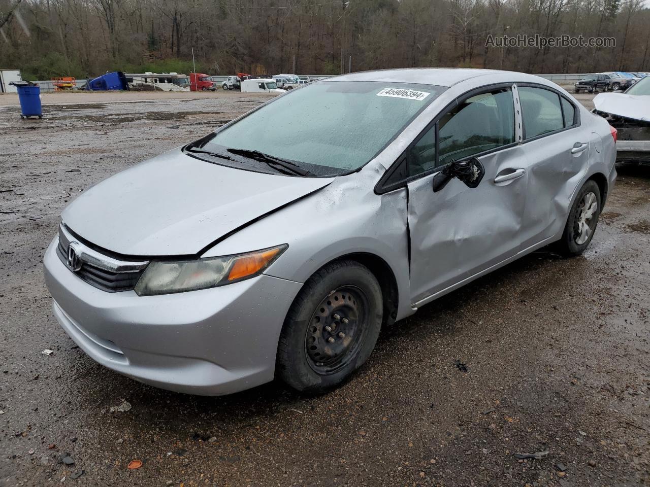 2012 Honda Civic Lx Silver vin: 2HGFB2F52CH303639