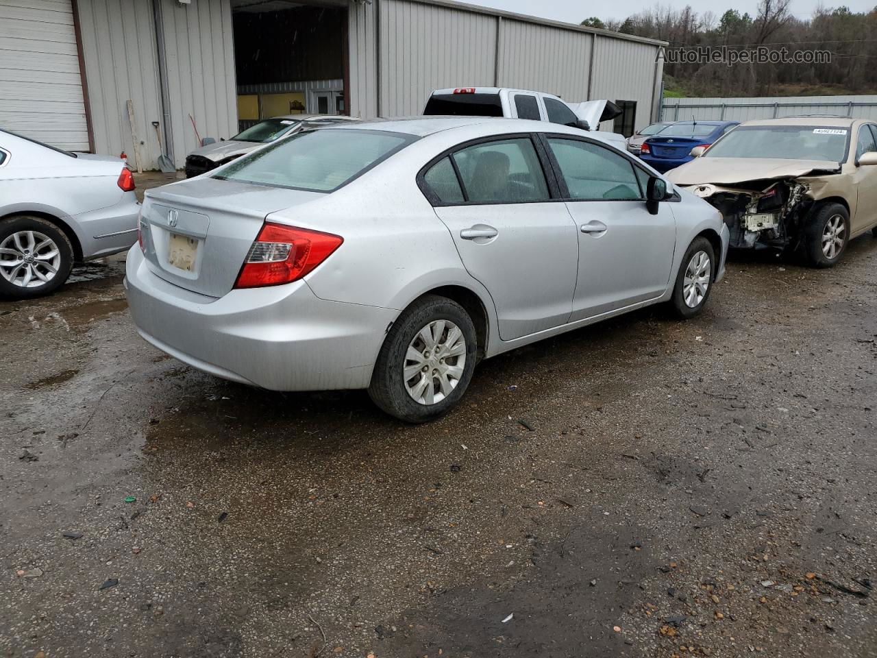 2012 Honda Civic Lx Silver vin: 2HGFB2F52CH303639