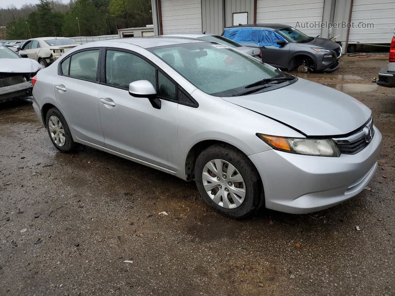 2012 Honda Civic Lx Silver vin: 2HGFB2F52CH303639