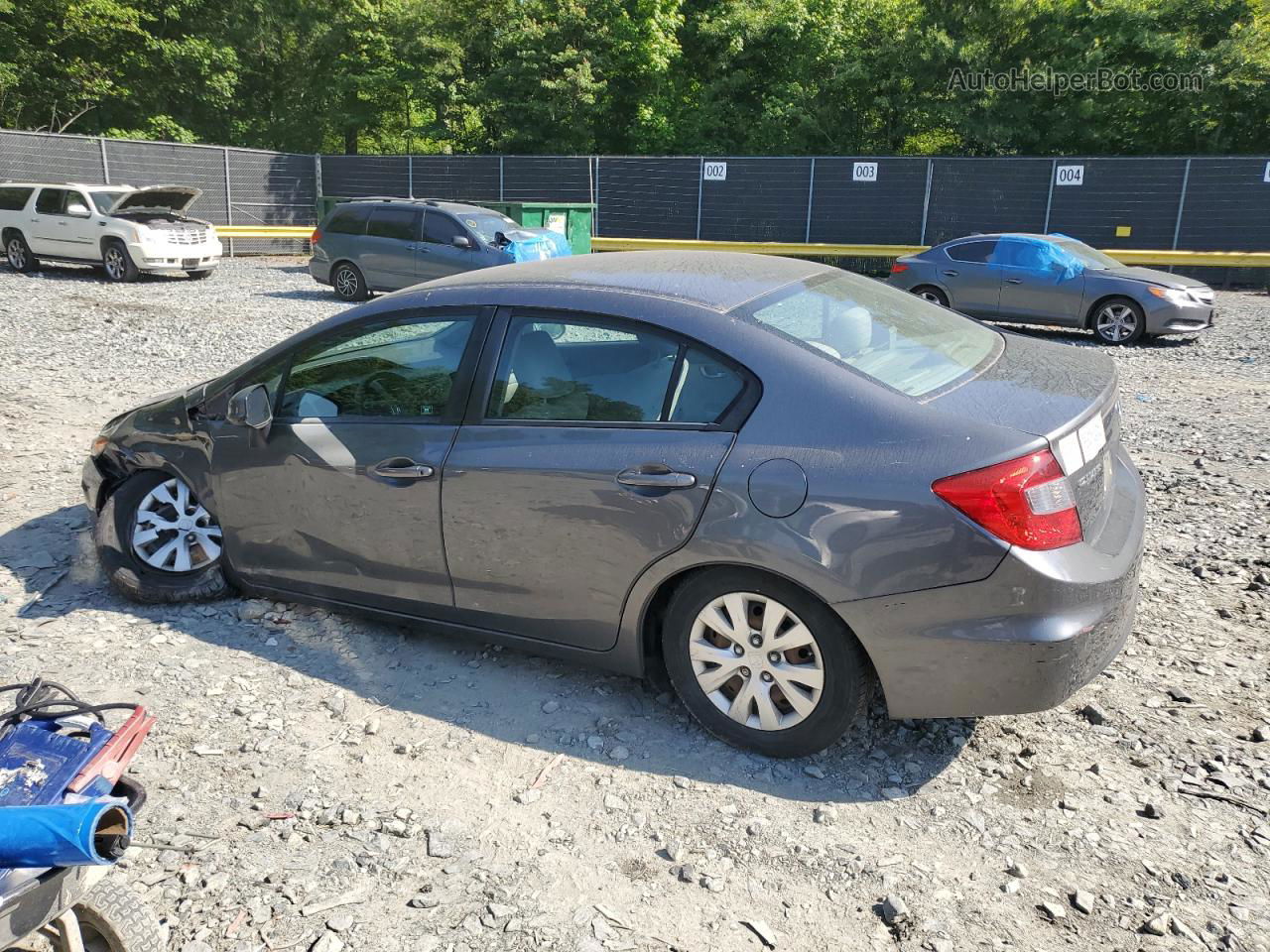 2012 Honda Civic Lx Gray vin: 2HGFB2F52CH318934