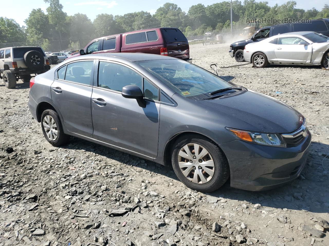 2012 Honda Civic Lx Серый vin: 2HGFB2F52CH318934