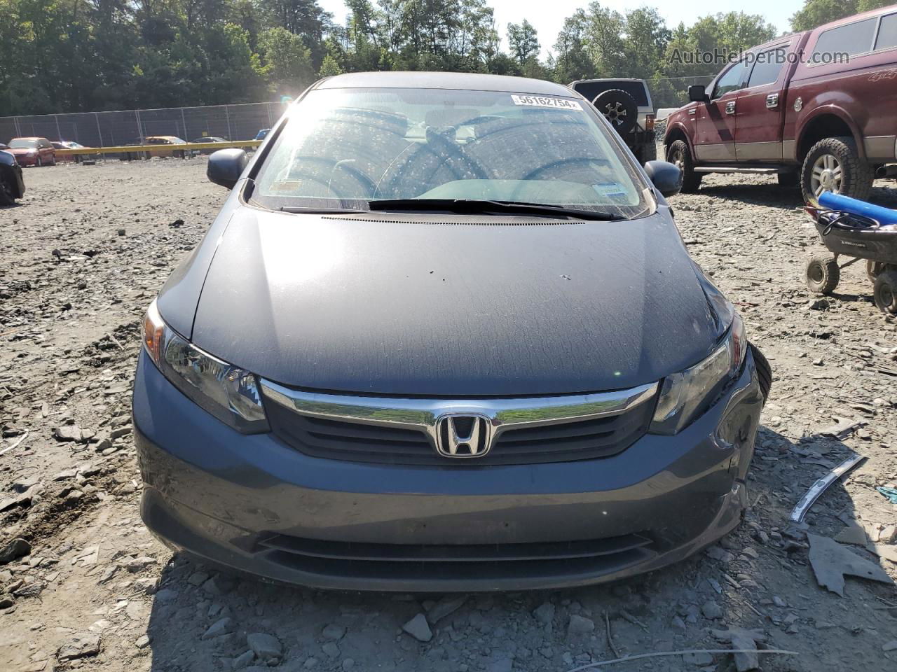 2012 Honda Civic Lx Gray vin: 2HGFB2F52CH318934