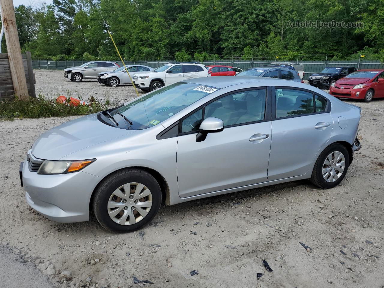 2012 Honda Civic Lx Silver vin: 2HGFB2F52CH574622