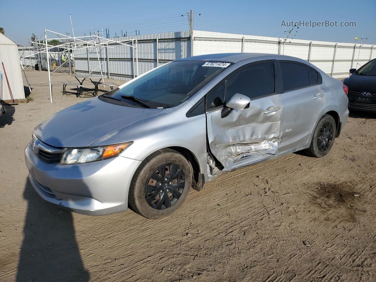 2012 Honda Civic Lx Silver vin: 2HGFB2F52CH599312