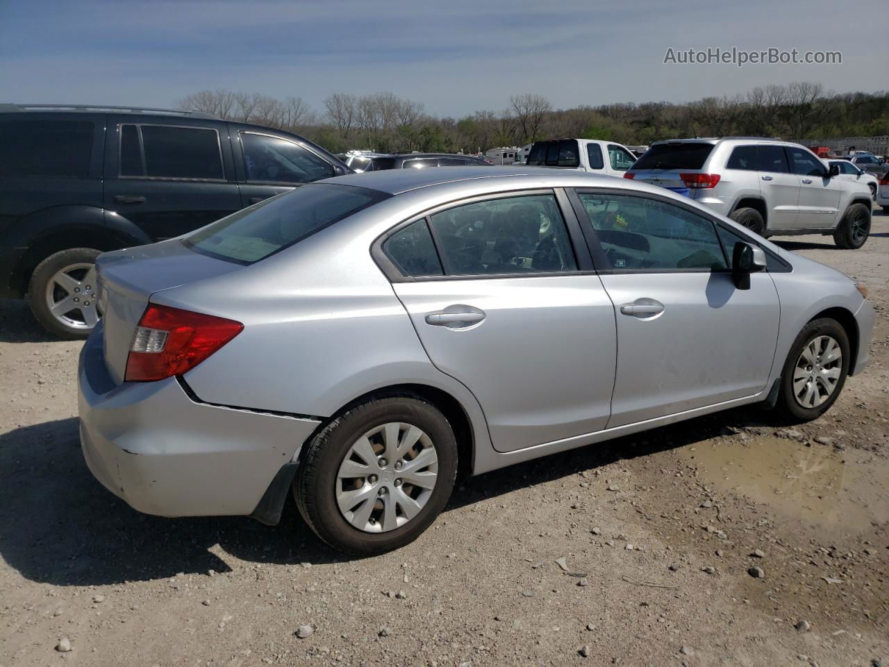 2012 Honda Civic Lx Silver vin: 2HGFB2F52CH606369