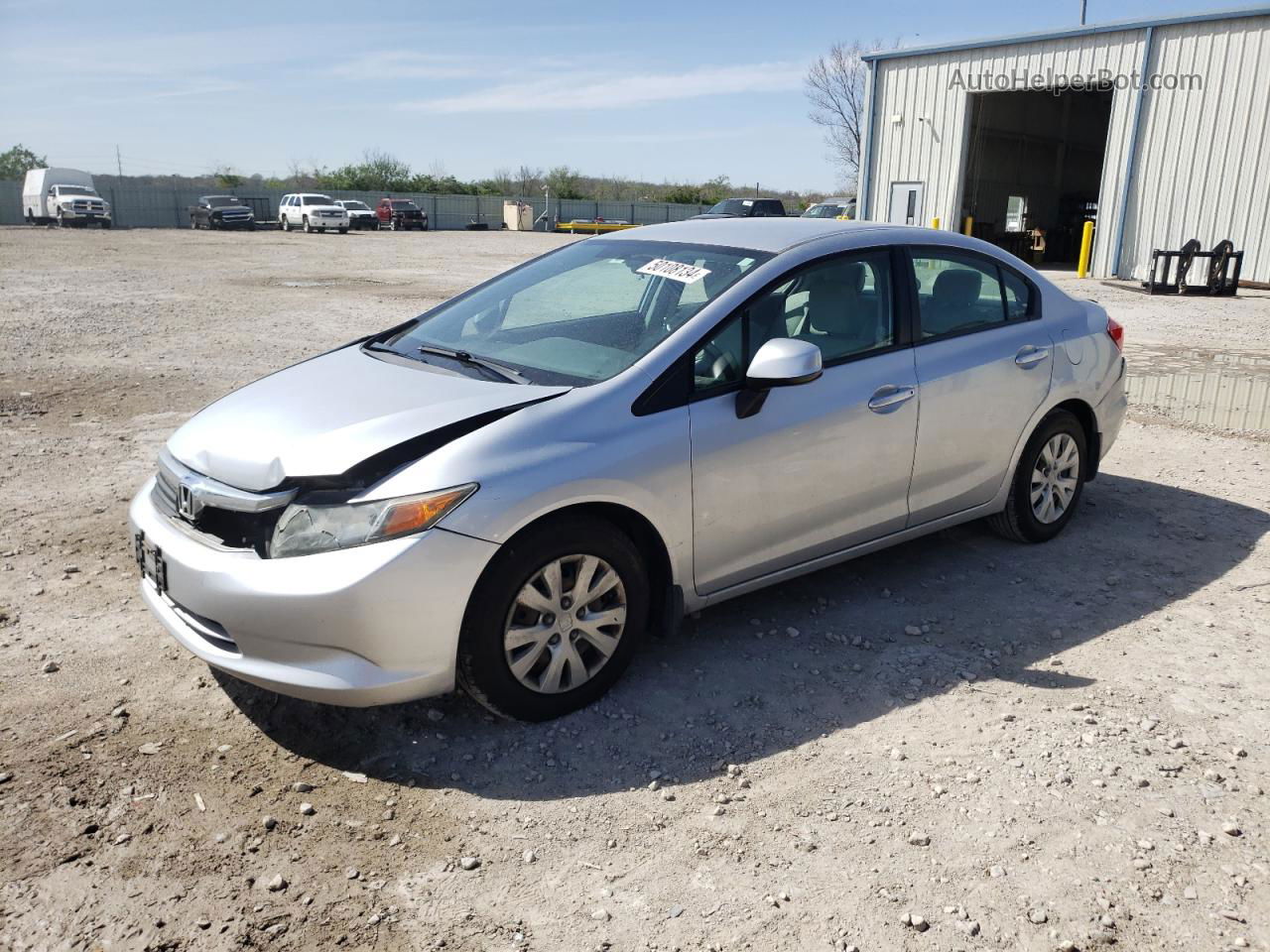 2012 Honda Civic Lx Silver vin: 2HGFB2F52CH606369