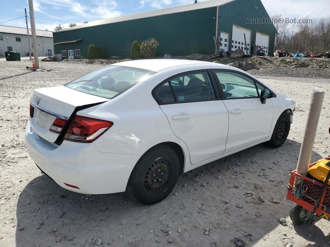 2013 Honda Civic Lx White vin: 2HGFB2F52DH541850