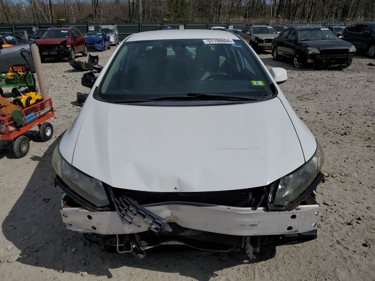 2013 Honda Civic Lx White vin: 2HGFB2F52DH541850