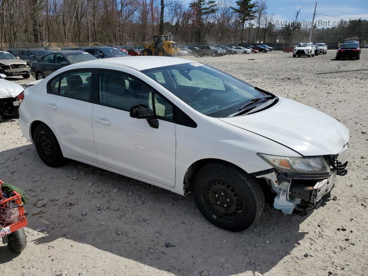 2013 Honda Civic Lx White vin: 2HGFB2F52DH541850