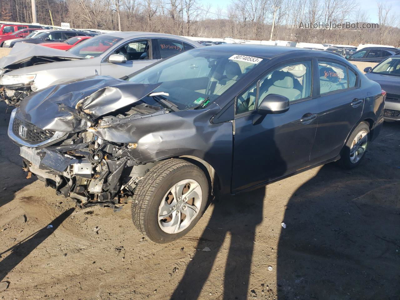 2013 Honda Civic Lx Gray vin: 2HGFB2F52DH561161