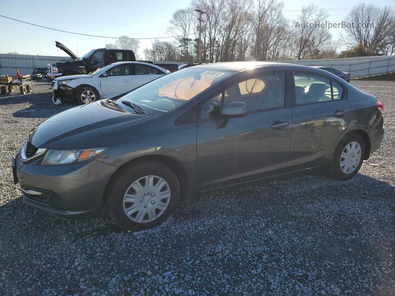 2013 Honda Civic Lx Gray vin: 2HGFB2F52DH573567